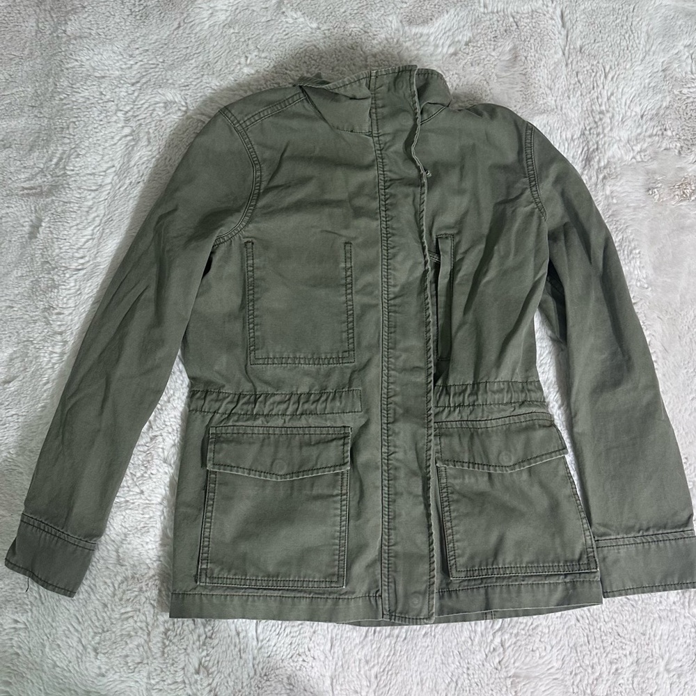 Madewell Green Utility Jacket with Cinched Waist